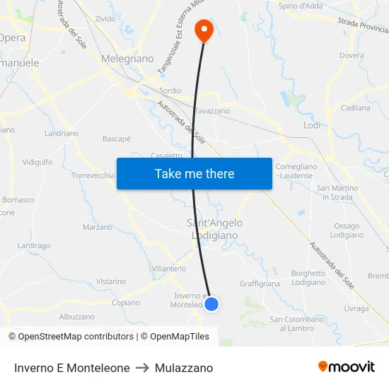 Inverno e Monteleone to Mulazzano map