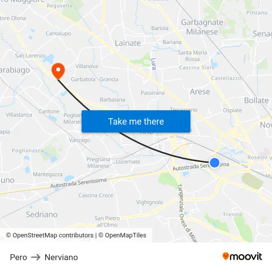 Pero to Nerviano map
