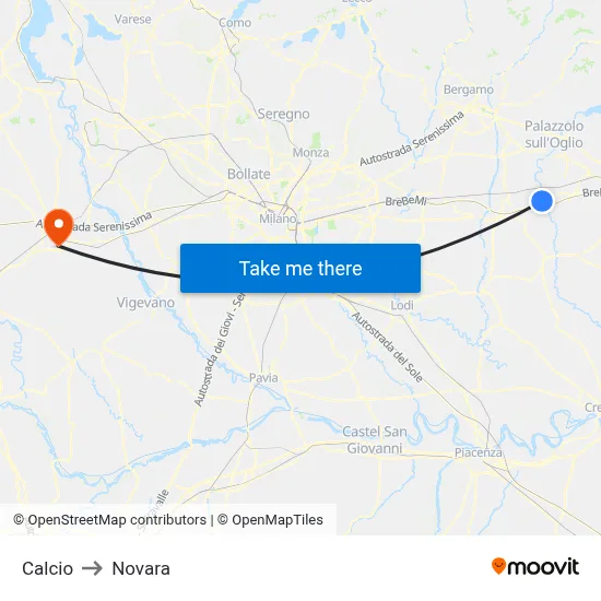 Soccer to Novara map