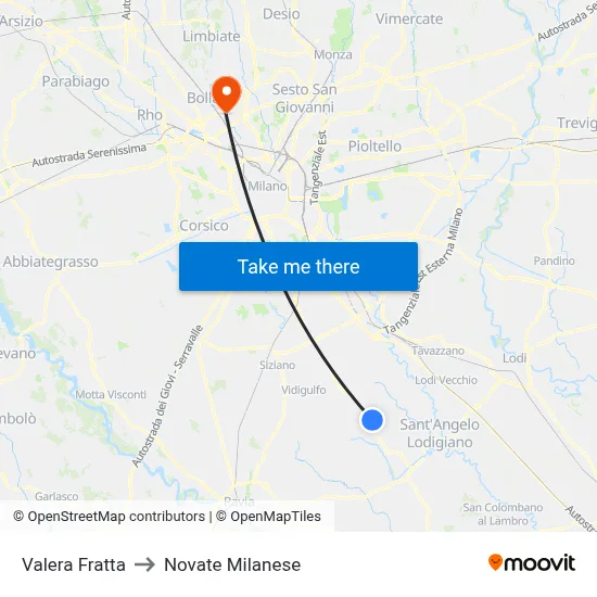 Valera Fratta to Novate Milanese map