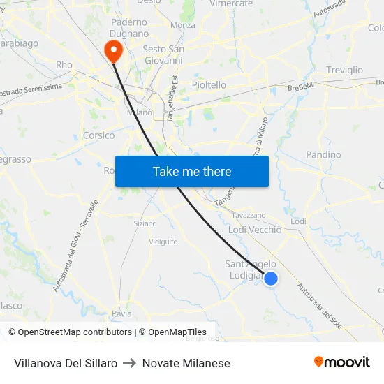 Villanova Del Sillaro to Novate Milanese map