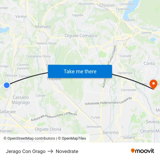 Jerago con Orago to Novedrate map