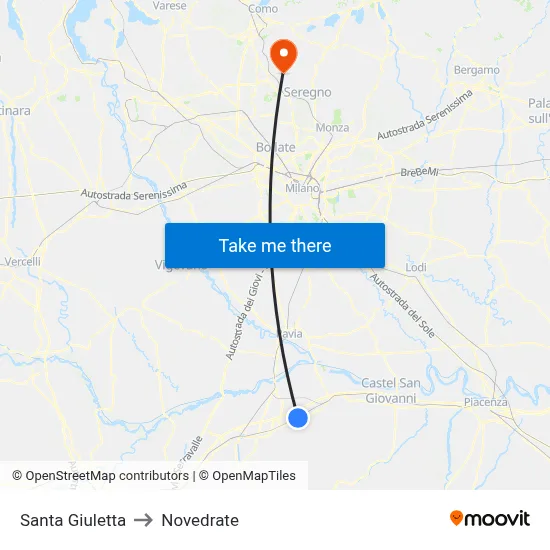 Santa Giuletta to Novedrate map