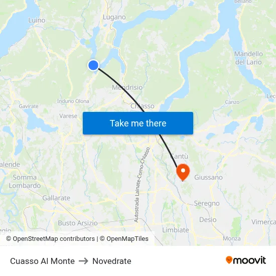Cuasso Al Monte to Novedrate map