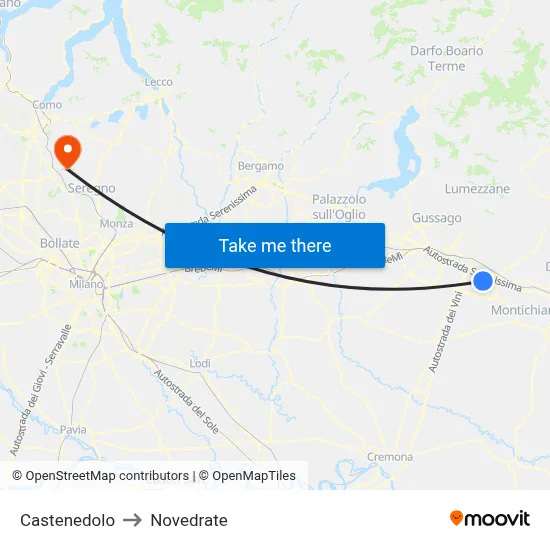 Castenedolo to Novedrate map