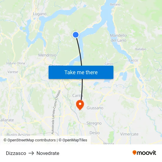 Dizzasco to Novedrate map