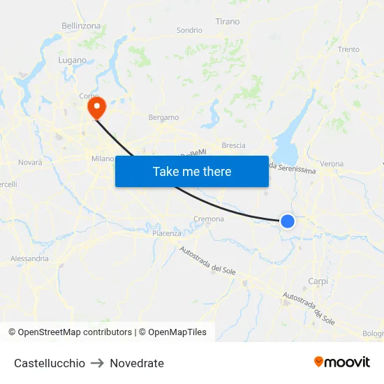 Castellucchio to Novedrate map