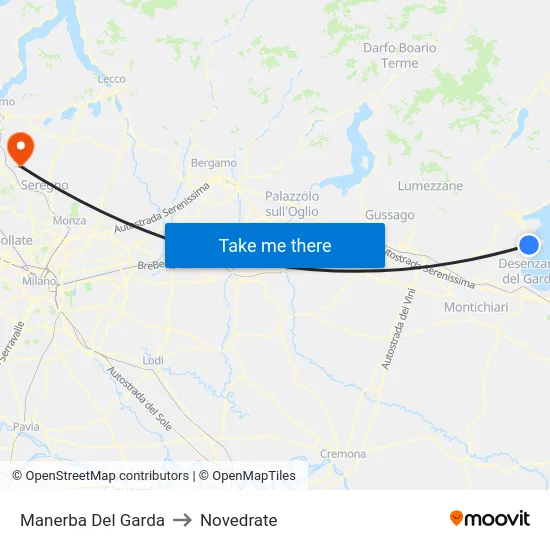 Manerba Del Garda to Novedrate map