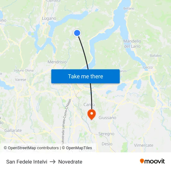 San Fedele Intelvi to Novedrate map