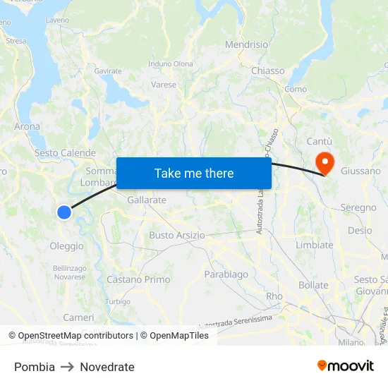 Pombia to Novedrate map