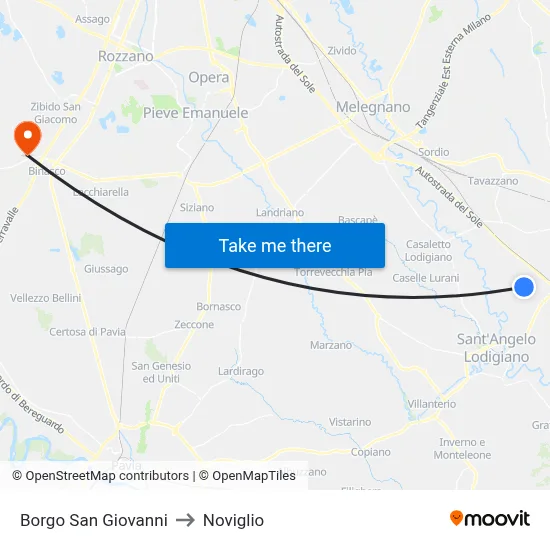 San Giovanni Borough to Noviglio map