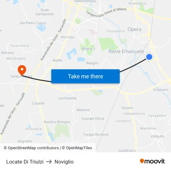 Locate di Triulzi to Noviglio map