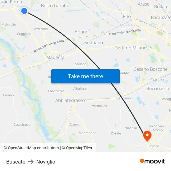 Buscate to Noviglio map