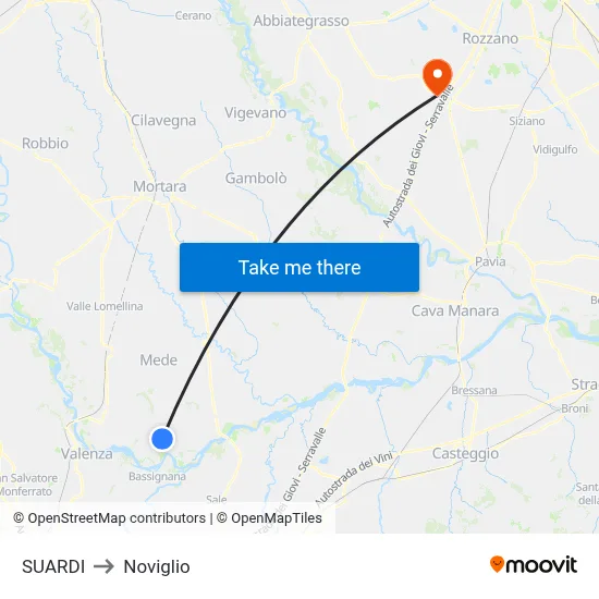 Suardi to Noviglio map