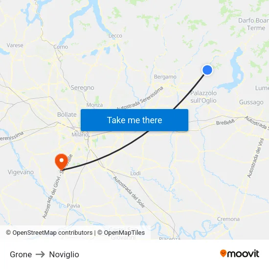 Grone to Noviglio map