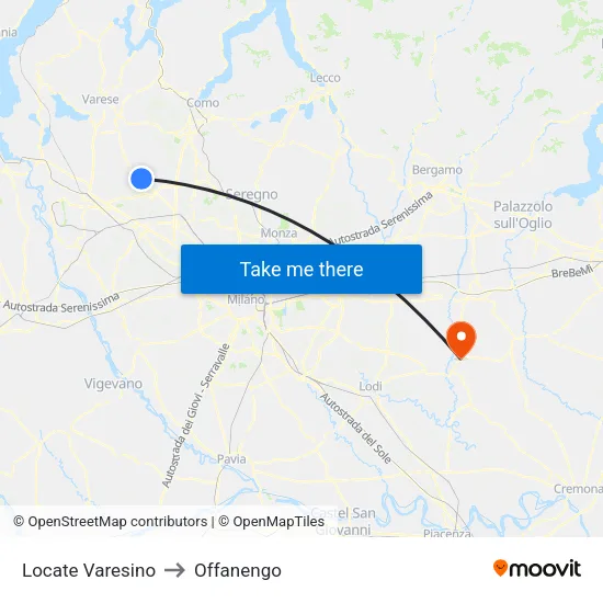 Locate Varesino to Offanengo map