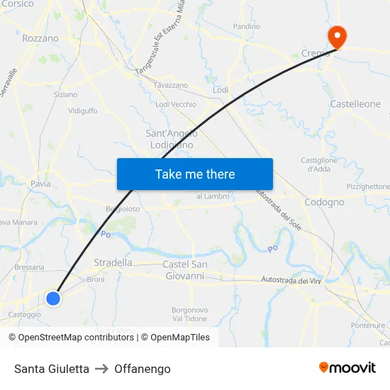 Santa Giuletta to Offanengo map