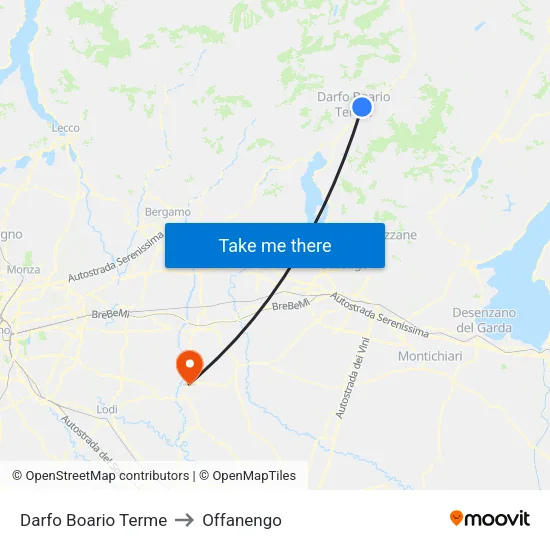 Darfo Boario Terme to Offanengo map