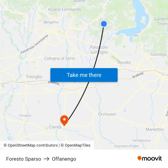 Foresto Sparso to Offanengo map
