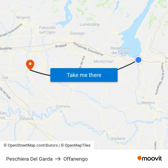 Peschiera Del Garda to Offanengo map