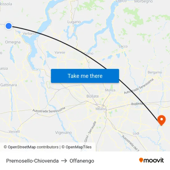 Premosello-Chiovenda to Offanengo map
