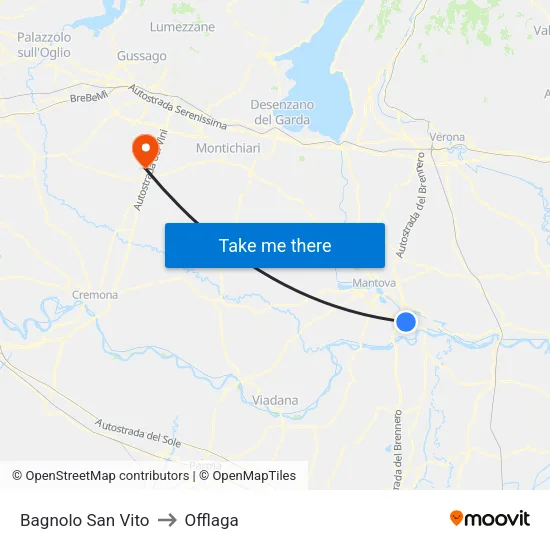 Bagnolo San Vito to Offlaga map