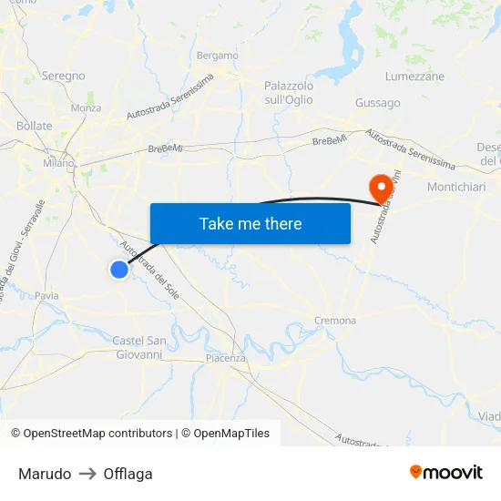 Marudo to Offlaga map