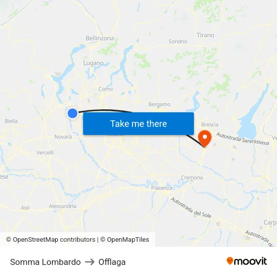 Somma Lombardo to Offlaga map