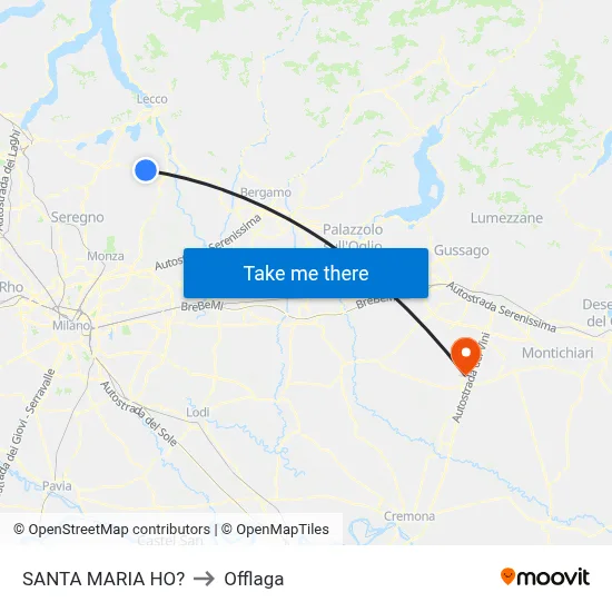 Santa Maria Ho? to Offlaga map