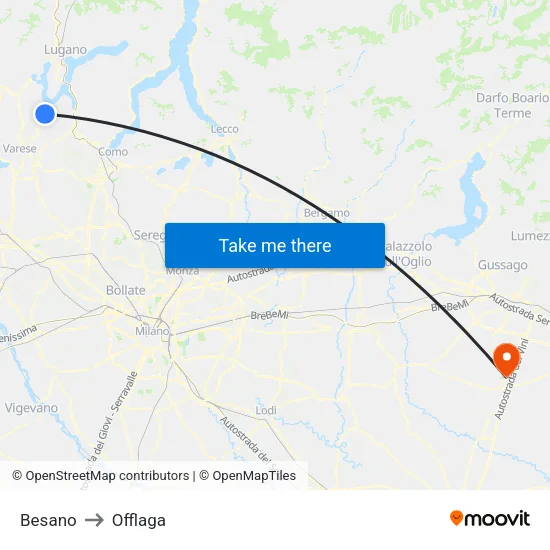 Besano to Offlaga map
