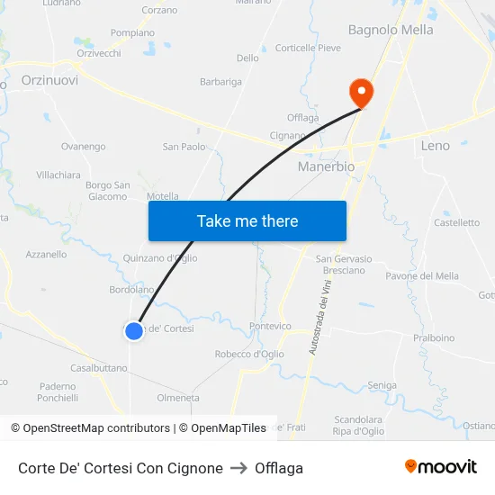 Corte De' Cortesi Con Cignone to Offlaga map