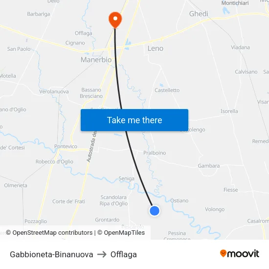 Gabbioneta-Binanuova to Offlaga map