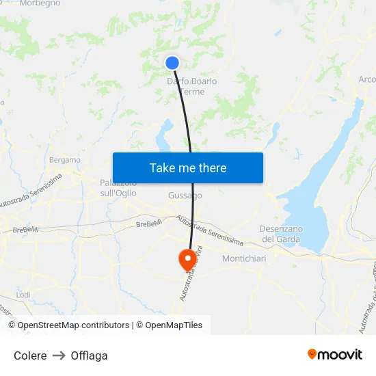 Colere to Offlaga map