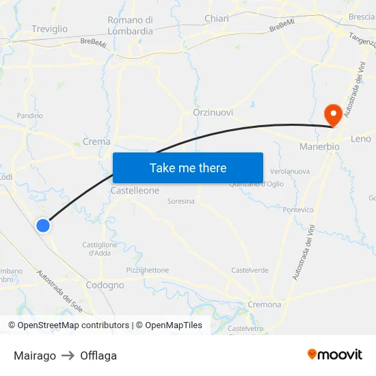 Mairago to Offlaga map