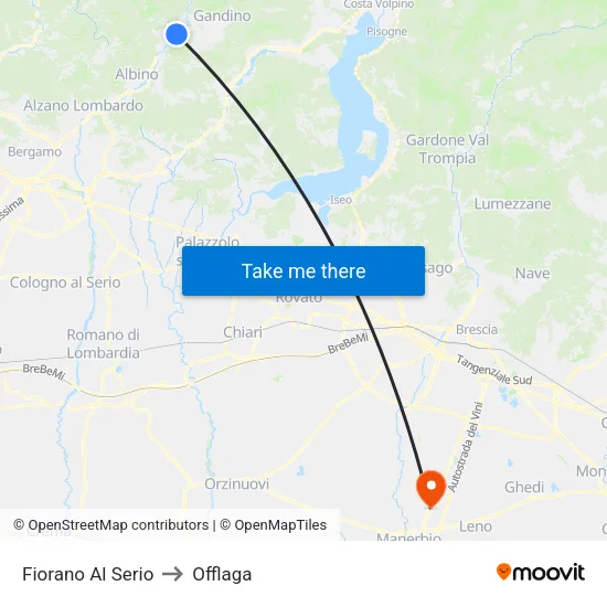 Fiorano al Serio to Offlaga map