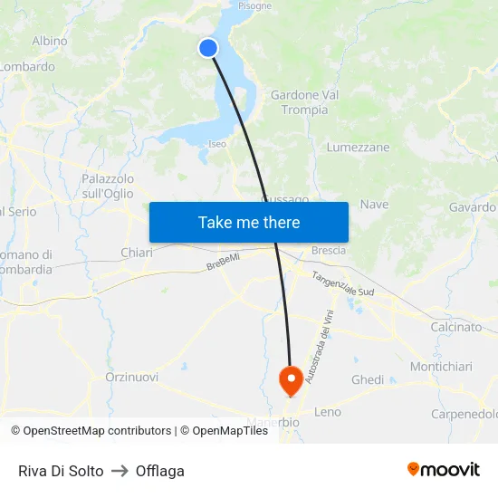 Riva Di Solto to Offlaga map