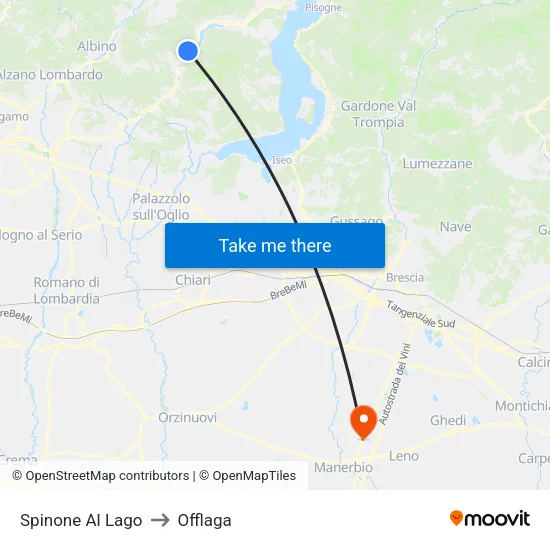 Spinone Al Lago to Offlaga map