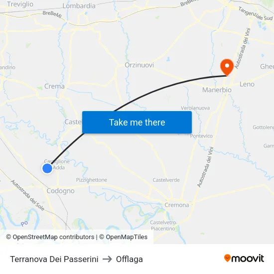 Terranova Dei Passerini to Offlaga map