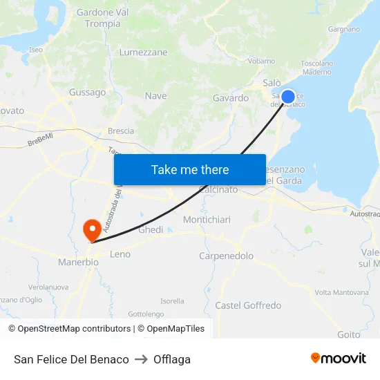 San Felice Del Benaco to Offlaga map