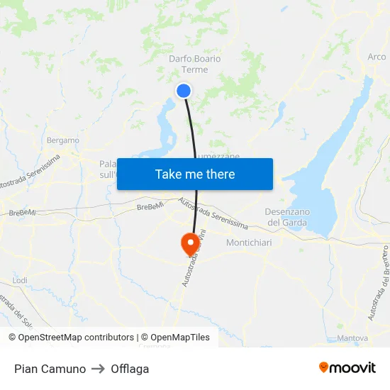 Pian Camuno to Offlaga map