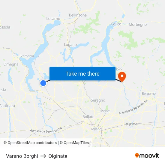 Varano Borghi to Olginate map