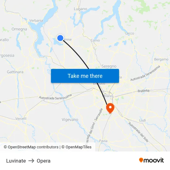 Luvinate to Opera map