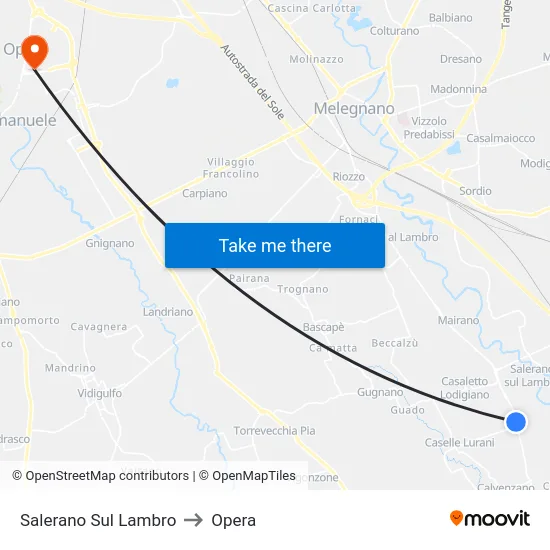 Salerano Sul Lambro to Opera map