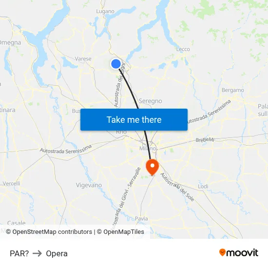 Parre to Opera map