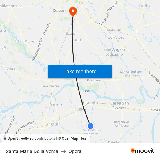 Santa Maria Della Versa to Opera map