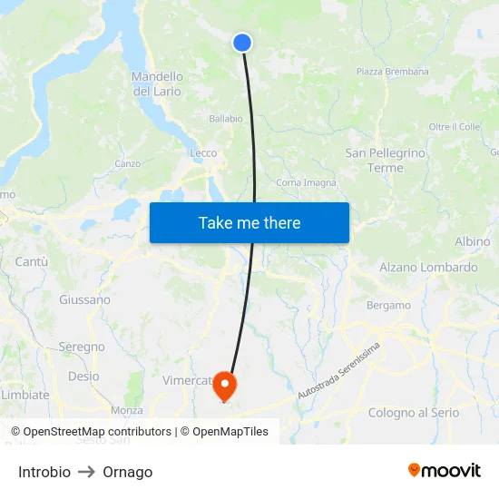 Introbio to Ornago map