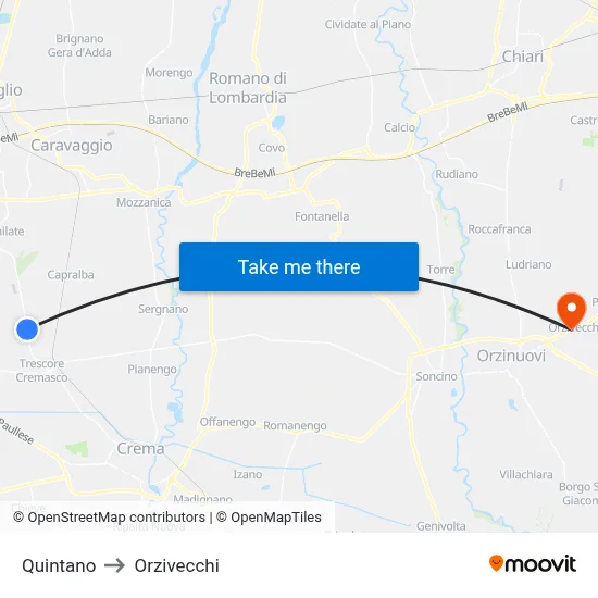Quintano to Orzivecchi map
