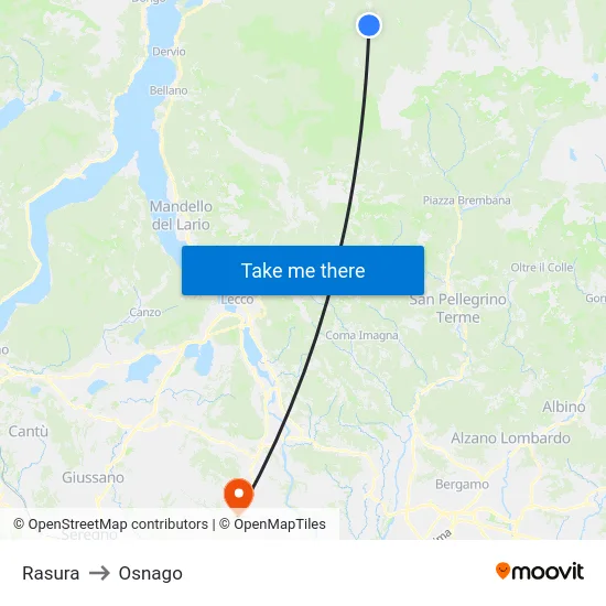 Rasura to Osnago map