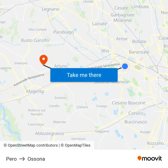 Pero to Ossona map