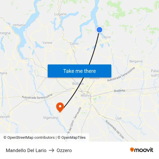 Mandello Del Lario to Ozzero map